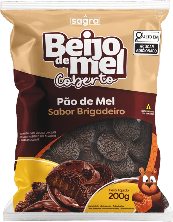 Embalagem de Beijo de Mel Coberto Brigadeiro