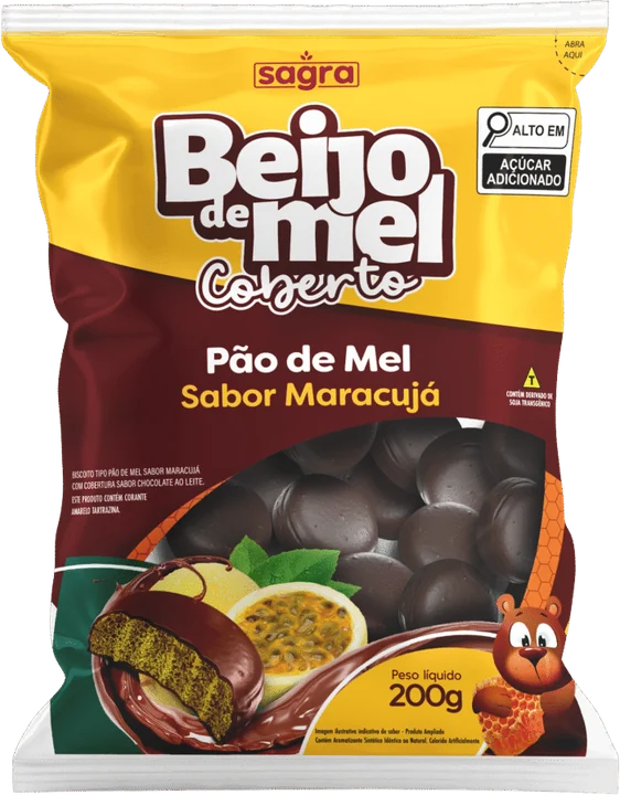 Embalagem de Beijo de Mel Coberto Maracujá