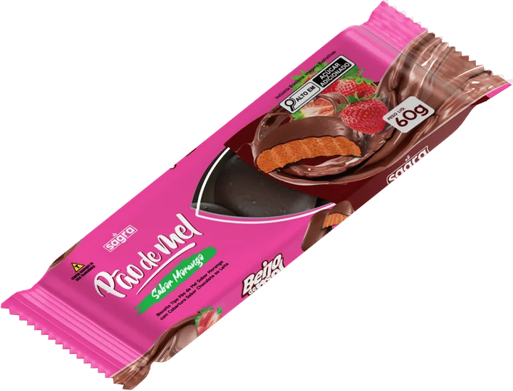 Embalagem de Pão de Mel sabor Morango